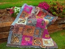 Batik Compass Quilt among Flowers