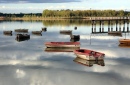 Pier and Boats at Lobos, Argentina