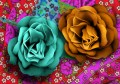 Cloth Flowers on Flower Cloth