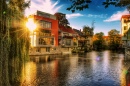 Gera River in Thuringia, Germany