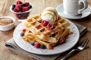 Belgian Waffles with Ice Cream