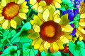 Stained Glass Sunflowers