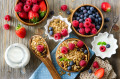 Muesli, Granola, Berries and Yogurt