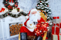 Happy Santa in a Rocking Chair