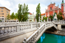 Triple Bridge in Ljubljana, Slovenia