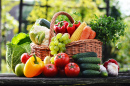 Wicker Basket with Vegetables