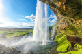 Back of Seljalandsfoss Waterfall, Iceland