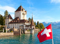 Oberhofen Castle on the Lake Thun, Switzerland