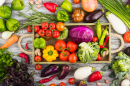 Vegetables in the Wooden Tray