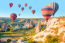 Hot Air Balloons Over Cappadocia, Turkey