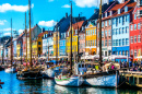 Waterfront of Nyhavn, Copenhagen, Denmark