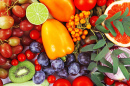 Raw Organic Vegetables and Fruits