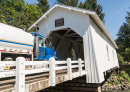 Truck Going Through a Covered Bridge