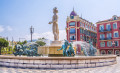 Fountain Soleil in Place Massena, Nice, France