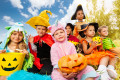 Halloween Kids in Colorful Costumes