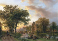 A River Landscape in Holland at Sunset