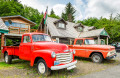 Red Pick Up Trucks, Forks, Washington