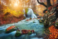 Waterfall in the Autumn Forest