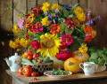 Still Life with Flowers and Vegetables