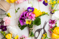 Bunch of Flowers in a Florist's Workshop