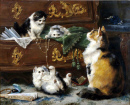A Cat with Her Kittens