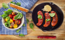 Fried Sausages in a Pan