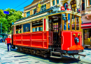 Retro Tram in Istanbul, Turkey