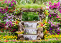 Flower Garden with a Waterfall