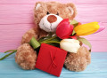 Teddy Bear with Tulips