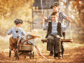 Boys in an Autumn Park