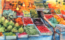 Farmers Market Watercolor