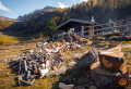 Wooden Hut in the Mountains