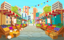 Fruit Market Stalls