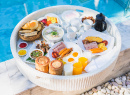 Floating Breakfast in a Tropical Resort