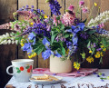 Bouquet of Lupine and Irises