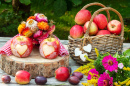 Rustic Still Life with Red Apples