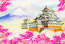 Himeji Castle and Mount Fuji, Japan