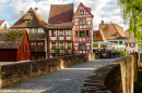 Historic Bridge over the Blau River, Ulm, Germany