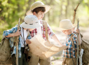 Traveler Boys Studying Route Map