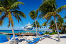 The Cruise Ship Moored at the Island