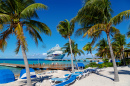 The Cruise Ship Moored at the Island