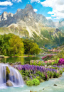 Mountain Landscape with a Waterfall