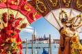 Carnival Masks at a Festival in Venice, Italy