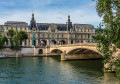 Famous Louvre from the River Seine