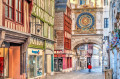 Gros Horloge Street in Winter, Rouen