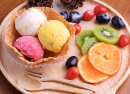 Homemade Ice Cream with Fresh Fruit