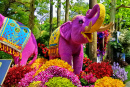 Elephants Made from Fresh Flowers