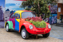 Flowerbed in an old Vintage Car, Danang