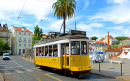 Antique Tram in Lisbon, Portugal