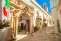 Narrow Historical Street of Locorotondo, Italy